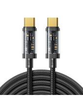 JOYROOM Joyroom 1.2m 100W USB-C / USB-C Nylonkabel Svart