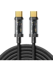 JOYROOM Joyroom 1.2m 100W USB-C / USB-C Nylonkabel Svart
