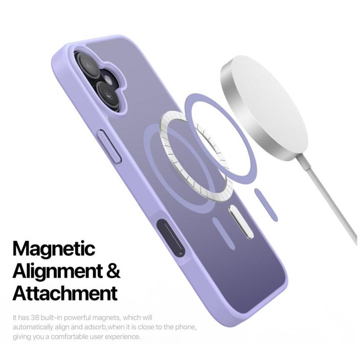 Bild 5, DUX DUCIS DUX DUCIS iPhone 16 Skal MagSafe Yind Series Matt Lila