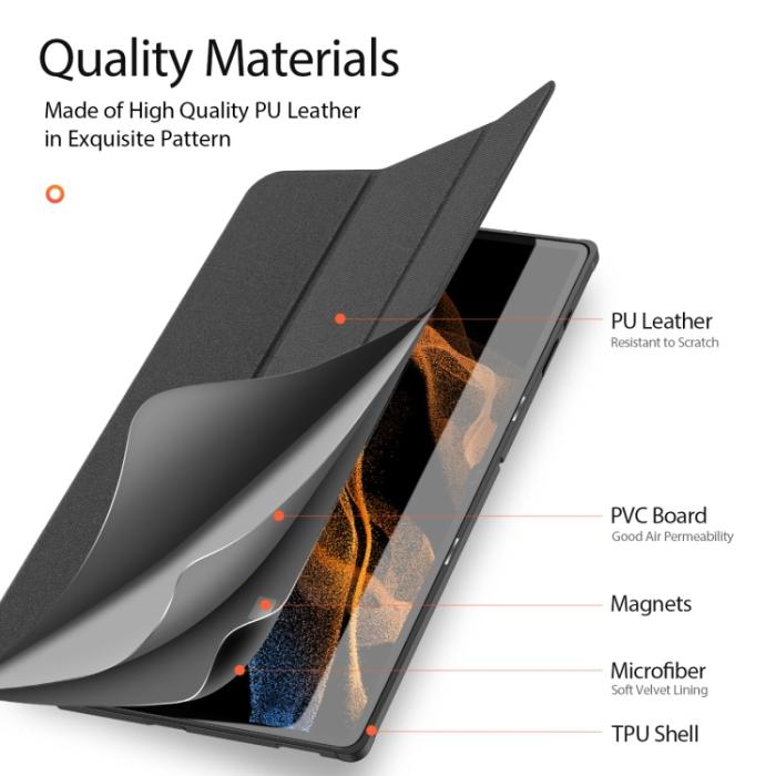 Bild 5, DUX DUCIS DUX DUCIS Galaxy Tab S8 Ultra Fodral DOMO Tri-Fold Svart