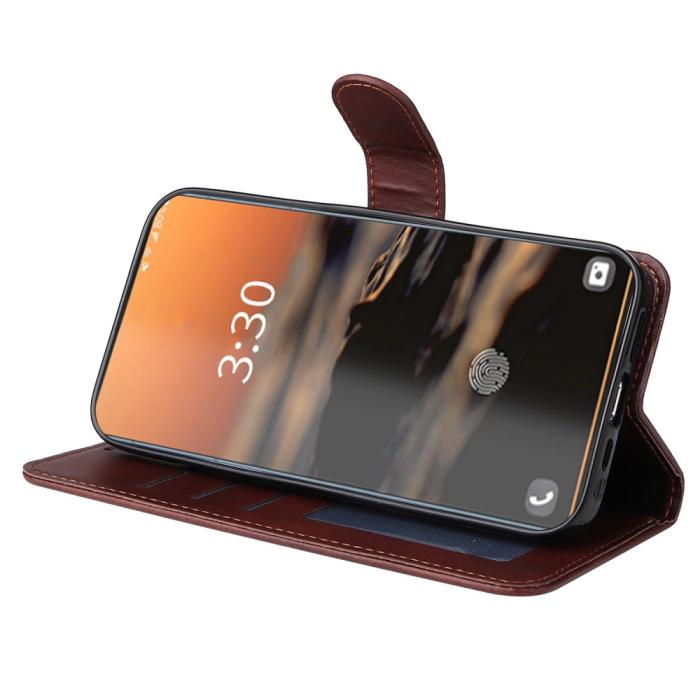 Bild 3,  Samsung Galaxy S23 Ultra Fodral Läder Brun