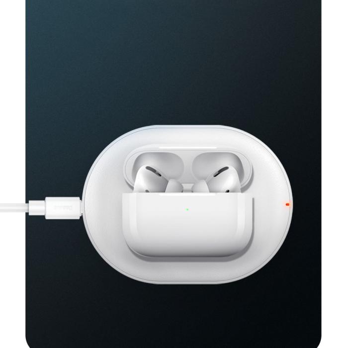 Bild 5, BASEUS Baseus Cobble 15W Qi Laddare + 1m USB-C Kabel - Vit