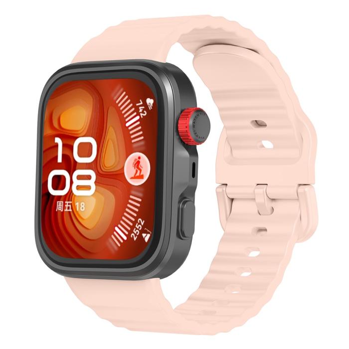 Bild 4, KALEBOL KALEBOL Huawei Watch Fit 4 Pro/4/3 Armband Wave Silikon Rosa