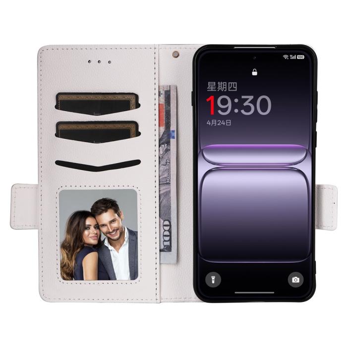 Bild 2,  OnePlus Nord 5 5G Fodral Litchi Läder Vit
