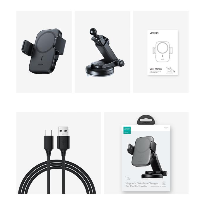 Bild 6, JOYROOM Joyroom 15W MagSafe Qi Laddare För Instrumentpanel Svart