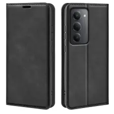  Xiaomi Redmi 15 Fodral Skin Touch L&auml;der Svart