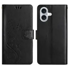  iPhone 17 Fodral Med Blommigt Tryck Svart