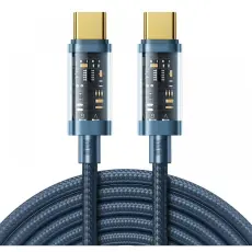 JOYROOM Joyroom 1.2m 100W USB-C / USB-C Nylonkabel Bl&aring;