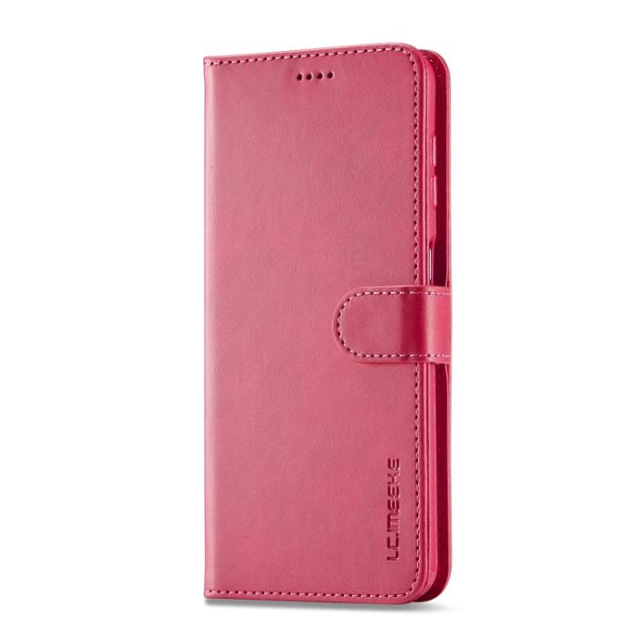 Bild 2, LC.IMEEKE LC.IMEEKE Samsung Galaxy A24 5G Fodral Läder Röd/Rosa