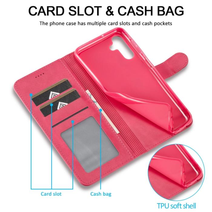 Bild 6, LC.IMEEKE LC.IMEEKE Samsung Galaxy A24 5G Fodral Läder Röd/Rosa
