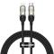 BASEUS Baseus 1m 18W PD Lightning - USB-C Med LED - Svart