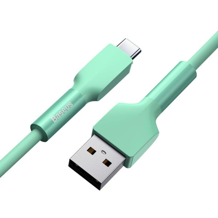 Bild 3, BASEUS Baseus Silica Gel 1m 3A USB-C Kabel - Grön