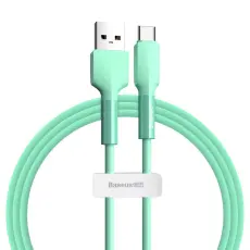 BASEUS Baseus Silica Gel 1m 3A USB-C Kabel - Gr&ouml;n
