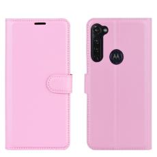  Motorola Moto G Pro - Litchi Pl&aring;nboksfodral - Ljus Rosa