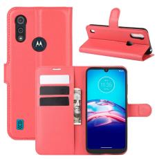  Motorola Moto E6s (2020) - Litchi Pl&aring;nboksfodral - R&ouml;d