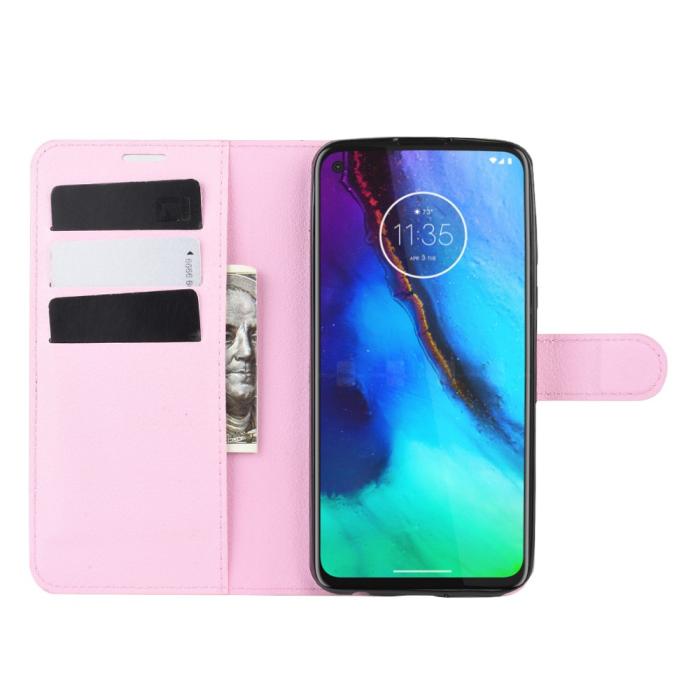 Bild 5,  Motorola Moto G Pro - Litchi Plånboksfodral - Ljus Rosa