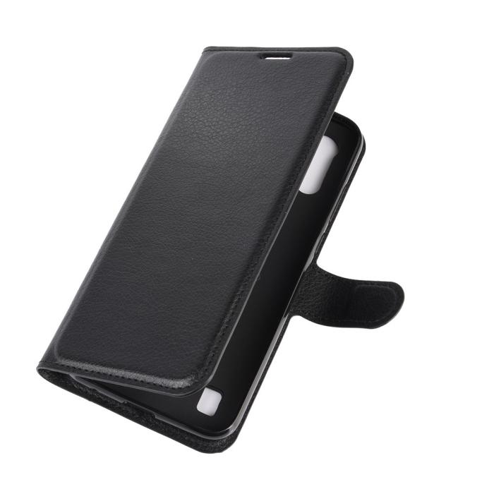 Bild 2,  Motorola Moto E6s (2020) - Litchi Plånboksfodral - Svart