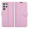  Samsung Galaxy S22 Ultra Fodral Litchi Läder Ljus Rosa