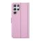  Samsung Galaxy S22 Ultra Fodral Litchi Läder Ljus Rosa