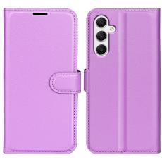  Samsung Galaxy A35 5G Fodral L&auml;der Litchi Lila