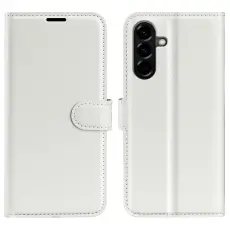  Samsung Galaxy A57 5G Fodral Litchi L&auml;der Vit