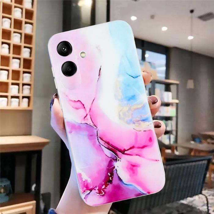 Bild 5,  Samsung Galaxy A07 Skal TPU Marmor Rosa / Blå