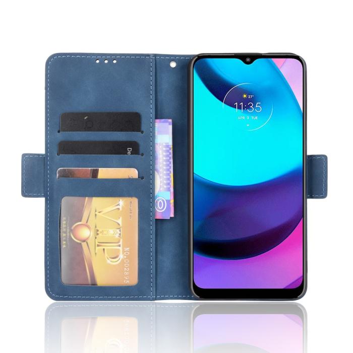 Bild 4,  Motorola Moto E20 Fodral Med Avtagbart Kortfodral Blå