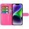  iPhone 15 Plus Fodral Litchi Textur Rosa