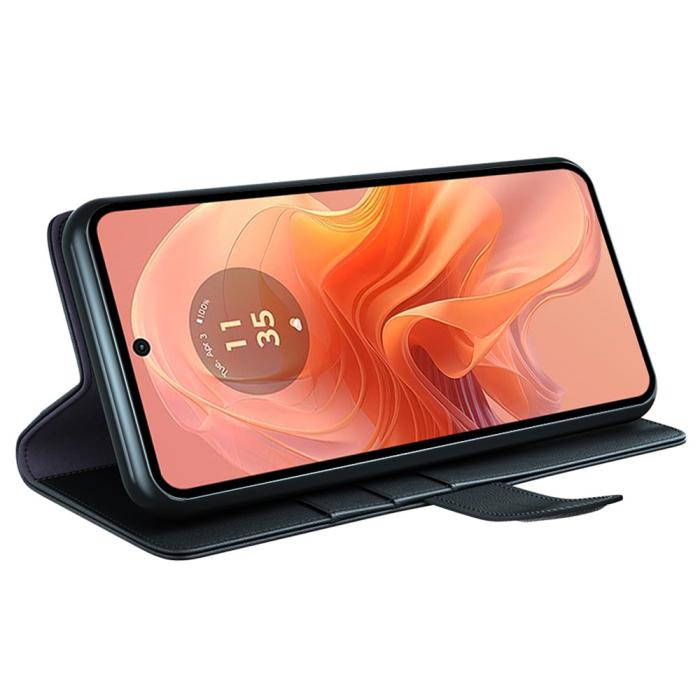 Bild 3,  Motorola Moto G04 4G/G24 4G Äkta Läder Fodral Svart