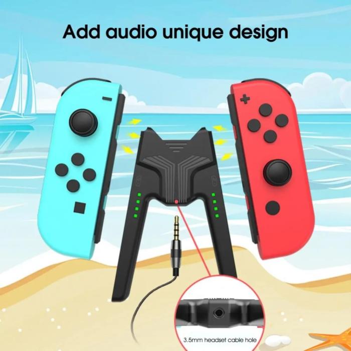 Bild 3, AOLION AOLION Nintendo Switch Joy-Con Charging Grip LED Svart