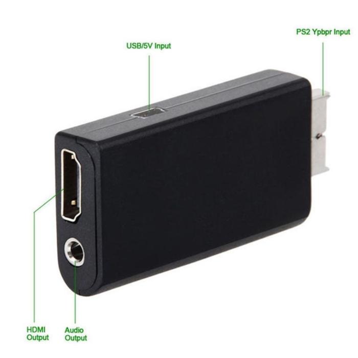 Bild 3,  PS2 till HDMI Med AUX Adapter Svart