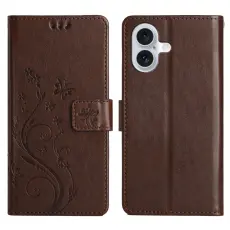  iPhone 17 Fodral Med Blommigt Tryck Brun