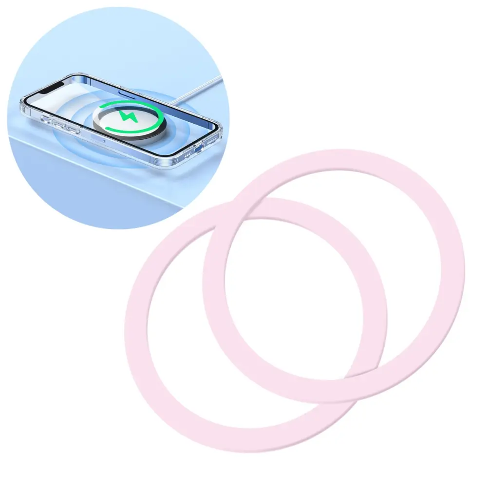 JOYROOM Joyroom 2-PACK MagSafe Magnetiska Metall Ringar Rosa