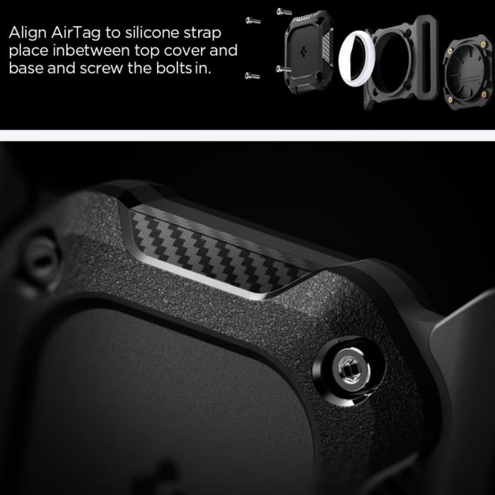 Bild 5, Spigen Spigen Apple AirTag 2/1 Hållare Tough Armor Svart