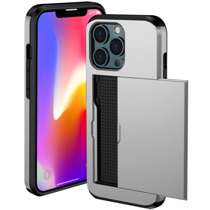 Bild 2,  iPhone 14 Pro Max Skal Med Kortfack Silver