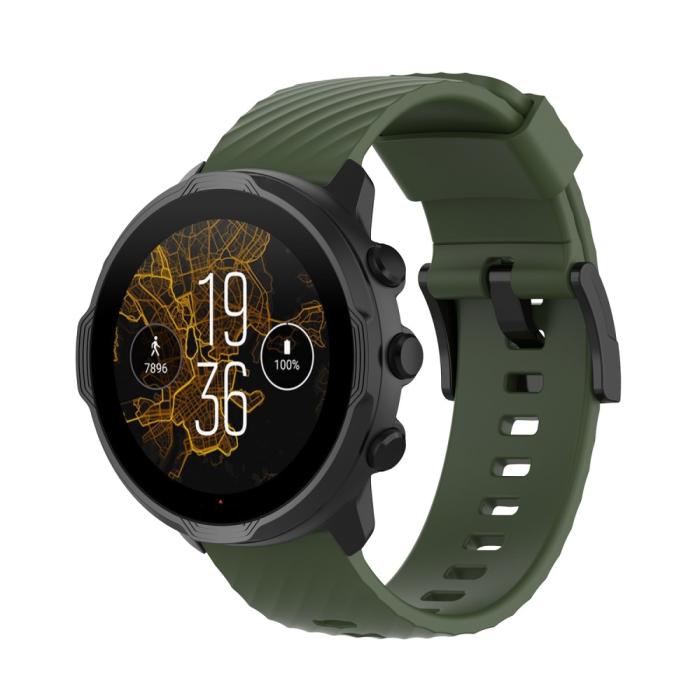 Bild 2,  Silikon Armband För Suunto (24mm) Mörk Grön