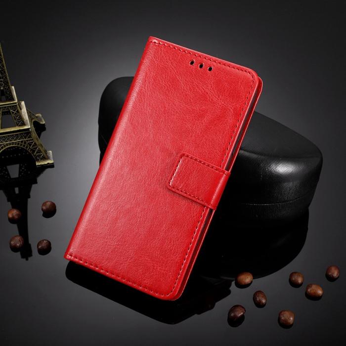 Bild 4,  Motorola Edge 30 Fusion 5G Fodral Crazy Horse Läder Röd