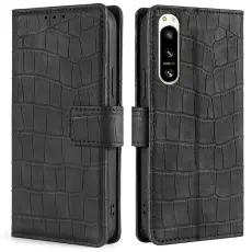  Sony Xperia 5 IV Fodral Krokodil Textur Svart