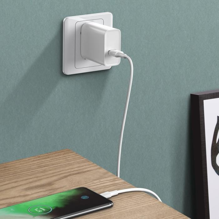 Bild 2, BASEUS Baseus VOOC 1m 5A USB-C QC3.0 Kabel - Vit