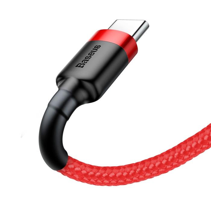 Bild 2, BASEUS Baseus Cafule 2m USB-C QC3.0 Laddningskabel - Röd