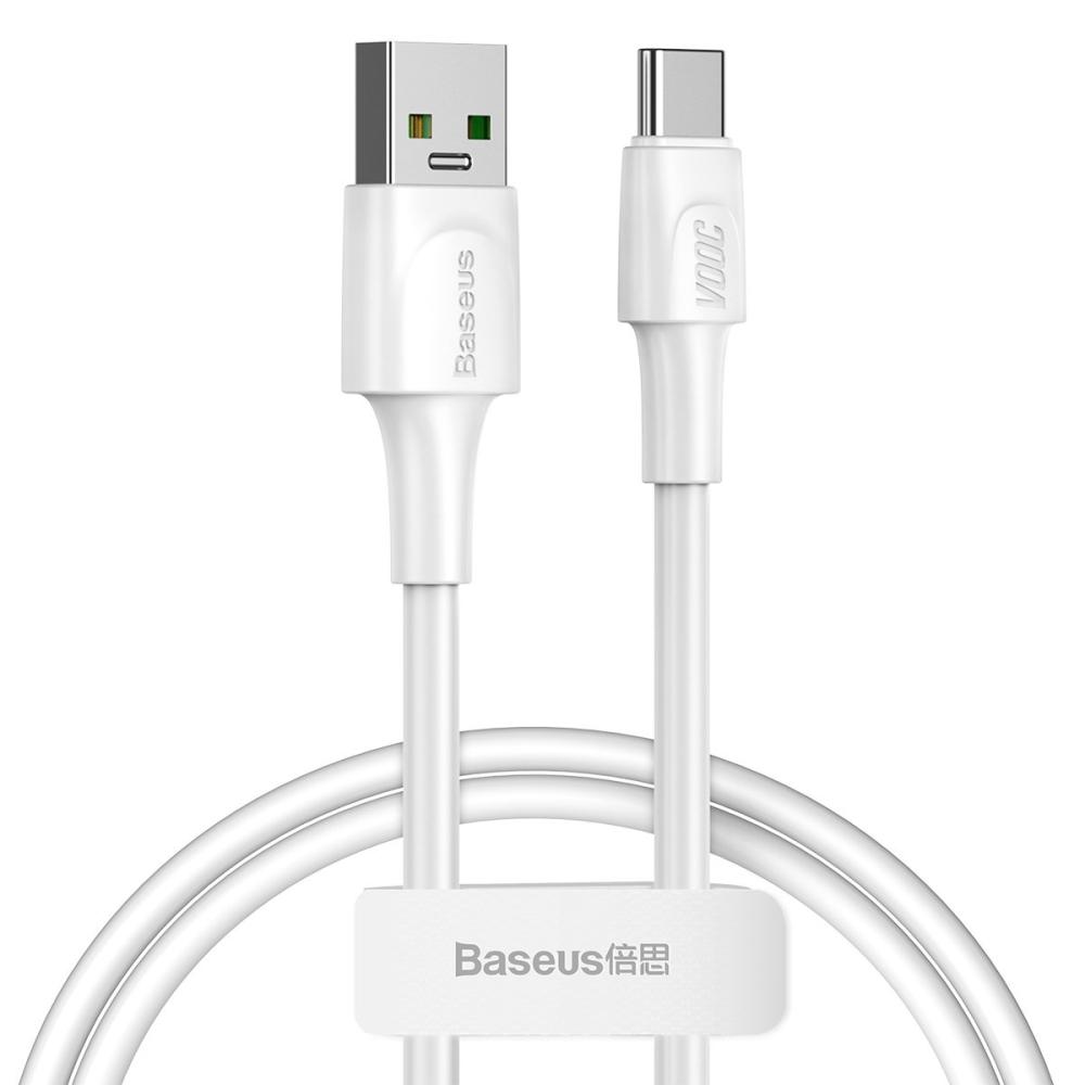 BASEUS Baseus VOOC 1m 5A USB-C QC3.0 Kabel - Vit