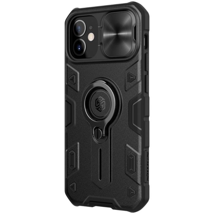 Bild 2, NILLKIN iPhone 12 Mini - NILLKIN CamShield Armor Ring Skal - Svart