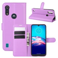  Motorola Moto E6s (2020) - Litchi Pl&aring;nboksfodral - Lila