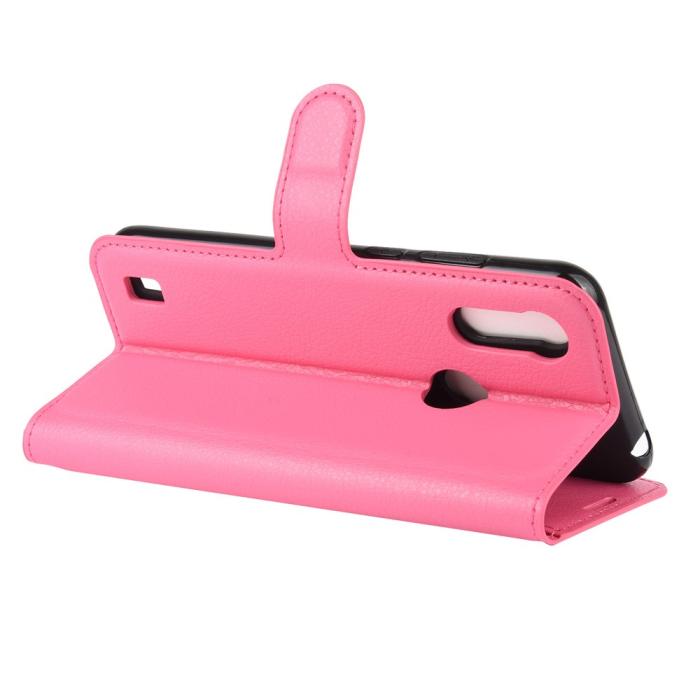 Bild 5,  Motorola Moto E6s (2020) - Litchi Plånboksfodral - Rosa