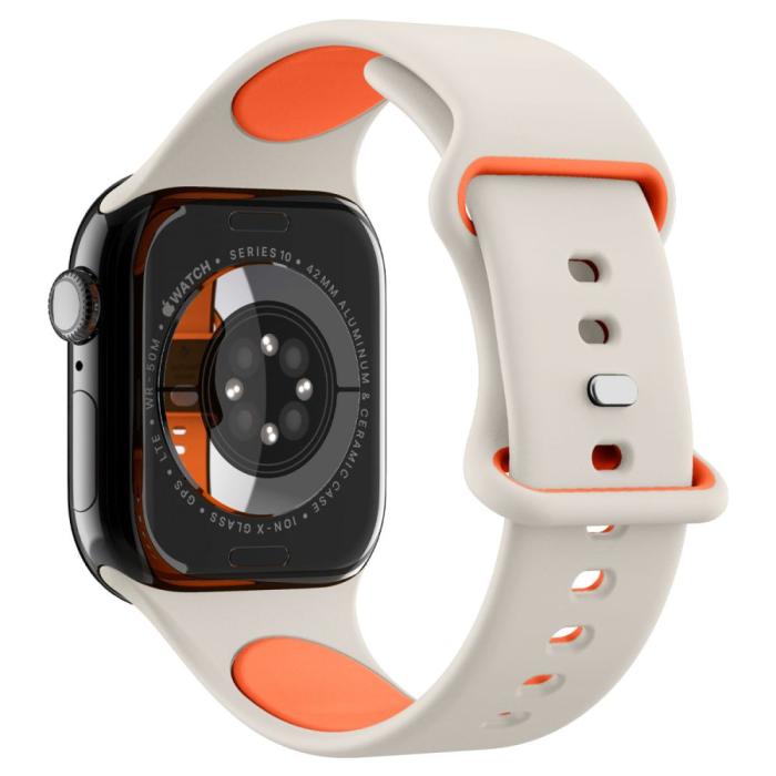 Bild 5, Spigen Spigen Apple Watch 42/41/40/38 mm Armband Nano Pop Orange Beige