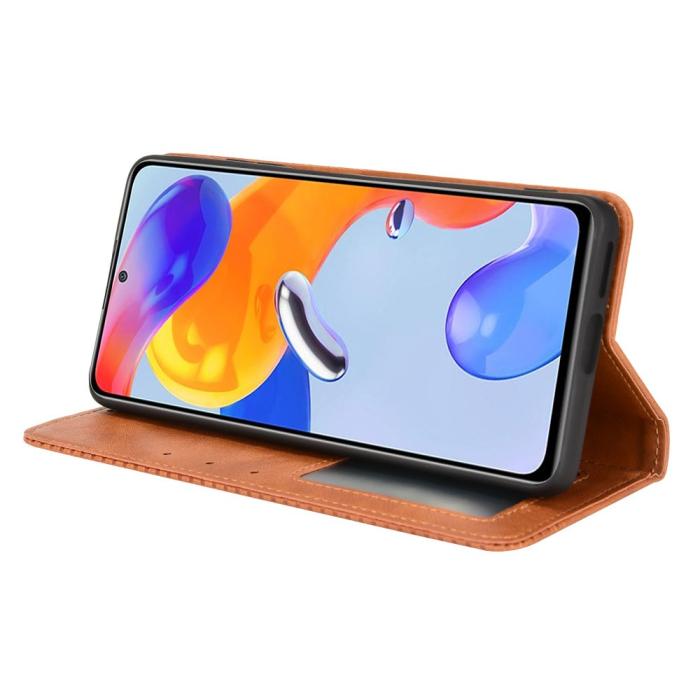 Bild 5,  Xiaomi Redmi Note 11 Pro 5G Fodral Flip Vintage Brun