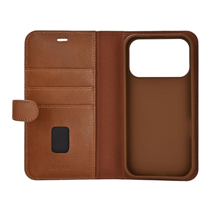 Bild 3, Buffalo Buffalo iPhone 17 Pro Fodral MagSafe 2in1 Äkta Läder Brun