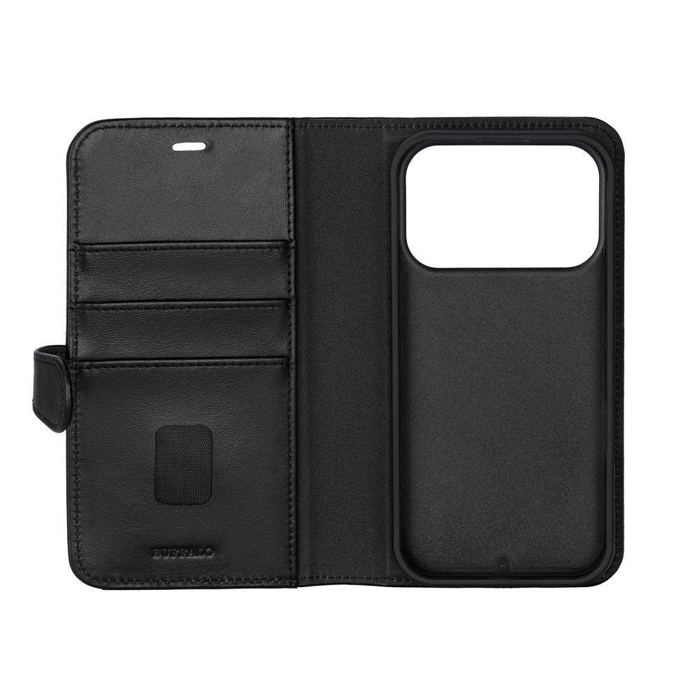 Buffalo Buffalo iPhone 17 Pro Max Fodral MagSafe 2in1 Äkta Läder Svart