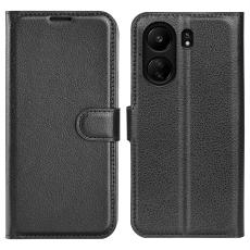  Xiaomi Redmi 13C 4G Fodral Litchi L&auml;der Svart