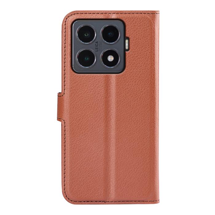 Bild 3,  Xiaomi 15T Pro Fodral Litchi Läder Brun